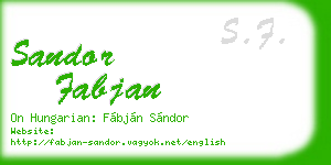 sandor fabjan business card