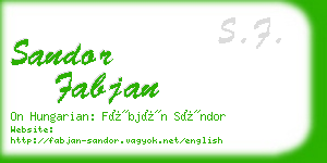 sandor fabjan business card